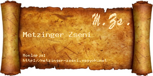 Metzinger Zseni névjegykártya
